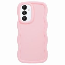 Samsung Galaxy A16 4G 5G -kotelolle TPU-suojakuori, ainutlaatuinen kihara aaltokehys - pinkki Monivärinen Pink