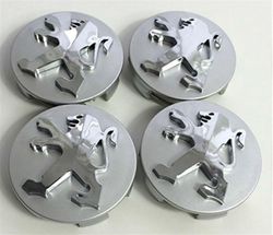 4 korkealaatuisen seoksesta valmistetun keskikorkin sarja Peugeot 106 107 206 207 306 307 506 507 108 208 308 harmaa 60mm - JA