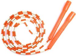 Sjippetov - Blødt beaded segment spring reb - justerbart virvarfrit fancy reb til træning Orange
