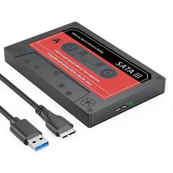 SSD-kotelo, 2,5 tuuman kiintolevykotelo SATA-USB3.0-sovitin Ulkoinen muunnin SSD-kotelo W:lle