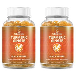 Gurkemeje vitamintilskud gummier med ingefær & sort peber | Understøtter ledbetændelse og inflammatorisk respons | Aktive ingredienser Curcumin Ext