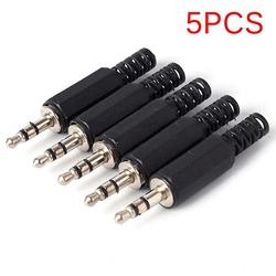 5stk 3,5mm 1/8" Audio Male Plug Jack Adapter Stereo Connector Hovedtelefon 5PCS