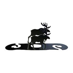 Village Wrought Iron Vin- og glasholder - dekorativ og funktionel, rummer 2 glas, perfekt gave, 9,75" L x 2" H Sort
