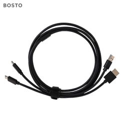 BOSTO 2-in-1 -kaapeli BOSTO 13HD/16HD/16HDK/16HDT/BT-16HD/BT-16HDK/BT-16HDT -näytönohjaimen piirtämiseen musta