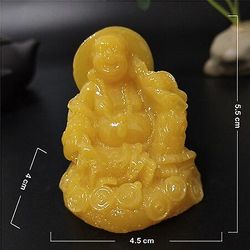 Golden kinesisk Laughing Buddha Statue Ornamenter Feng Shui Penger Maitreya Buddha Skulptur Figurer for Home Garden Decoration