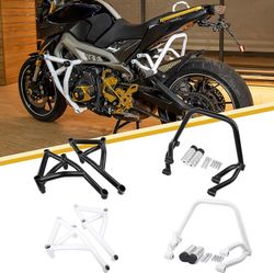 2 sæt stunt subcage bageste passager pløk beskytter med motor Guard crash bar til Yamaha MT09 FZ09 Tracer MT-09 FZ-09 2014-2017 2016 (sort) 1 kompl...