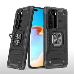 Stødsikker rustning sag for Huawei p40 pro/p40 pro + med støttefod all inclusive dække sort rpc1011