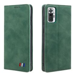Etui til Xiaomi Redmi Note 10 Pro Max Cover Magnetisk lukning Tegnebog Bog Flip Folio Stand View Læderbetræk Stødsikker - Grøn