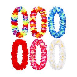 6stk Hawaiian Leis halskæde Hawaiian Blomster Leis Bulk Hawaiian Garland Luau Party Forsyninger Og Summ