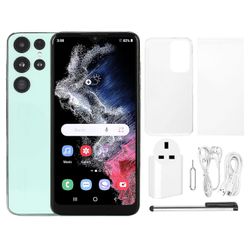 S23 Ultra 6.3in HD älypuhelin kasvot lukitsematon puhelin 3g puhelu 4gb ram 32gb rom quad core android 11 järjestelmä 100240v vihreä UK Plug