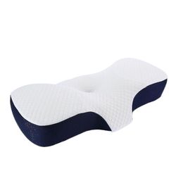 50% rabatt, Derila Memory Support Foam Pillow er den perfekte for side, rygg, mage sovende Mørk blå