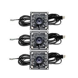 3PCS 100 asteen kameramoduuli 1MP OV9732 1280x720 USB ilmainen kuljettajan manuaalinen tarkennus, 2 metrin kaapelilla Musta