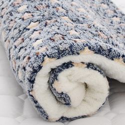 Varychmoo Hvalp Pet Tæppe Kat Hund Madras Kennel Hyggelig Blød Varm kasse Mat Blue Star 89 x 68cm