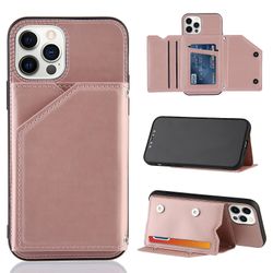 Gangxun Sag til iphone 12 Pro Max Vintage Cuir Cover Læderetui Kofanger - Rose