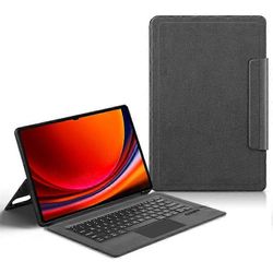 Yhteensopiva Samsung Galaxy Tab S9 Ultra Leather Stand Cover Langattoman ohjauslevyn näppäimistön kanssa taustavalaistu Kuten