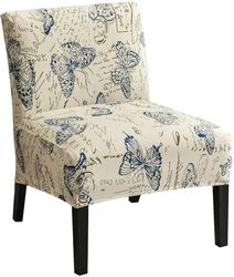 Linkrunning Trykt armløs stol slipcover stretch armløs accent stol dækker aftagelig accent tøfler stol betræk til stue spisestue hotel armløs accent c