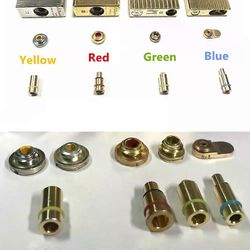 5 in 1 / Set kestävä messinkinen kuparisuutin täyttö butaanikaasusovitin Dupont-sytyttimelle keltainen/punainen/vihreä/sininen korkki helppokäyttöinen