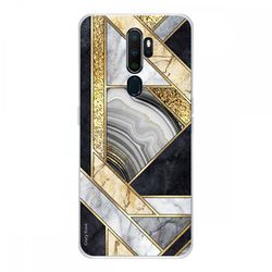 Crazy Kase Hull For Oppo A9 2020 I Silikone Soft 1 Mm, sort og gylden marmor