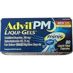 Advil PM Liqui Gels Kivunlievitysaine Nighttime Sleep Aid 80 nestemäisesti täytettyä kapselia 80 Liquid Filled Capsules