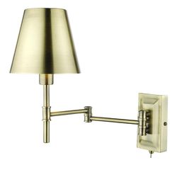 Dar Lighting Kensington Justerbar 1 let svingarm Væglampe Antik messing