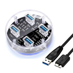 4 porte Usb3.0 Hub Splitter 5 Gbps understøtter dobbelt ekstern mikro USB-strømforsyning