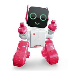 Sajygv 2.4g intelligent robot med viden om virksomhedsledelse, tidlig uddannelse, RGB lys, genopladelig, Rc, til dreng og pige Pink