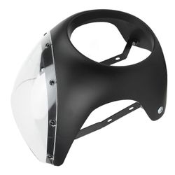 7in edessä moottoripyörän ajovalojen suojus sileä pinnan ikääntymistä kestävä kulutuskestävä sopii pyöreille ajovaloille moottoripyörä matta musta ...