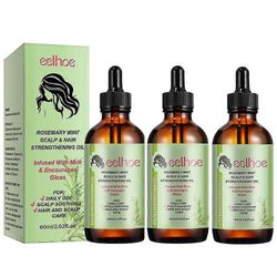 3kpl Rosemary Mint Scalp & Hair Strengthening Oil Biotiinia & eteerisiä öljyjä, ravitseva hoito Kaksihaaraiset Ja Kuivat Hiukset