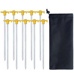 10pc-Pack Stål Ikke-Rust Udendørs Camping Familie Telt Pop Up Baldakin Stakes (Gul)
