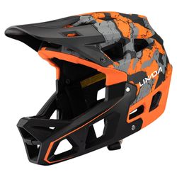 Full Face Mountain Bike Hjelm Voksen Racing Downhill MTB Hjelm for menn / kvinner Voksen terrengsykkel Camouflage Orange M