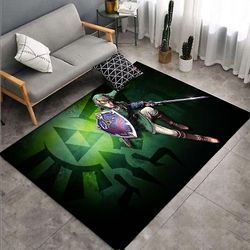 Hesf Legenderne om Zelda tæppe til stue Boligindretning Anti-slip børn Spil Spil område tæpper Blød gulvmåtte Boligindretning B 80x120cm 31x47inch