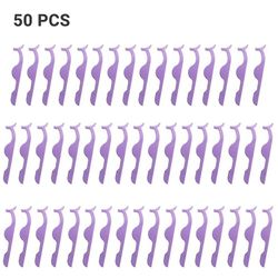 Besser 1/5/30/50x Fake Lash Pincet Klip Falsk øjenvipper Makeup Applikator Tool Lys lilla 50PCS
