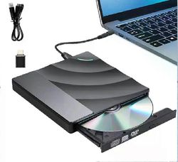 Ulkoinen CD-DVD-asema, kannettava DVD/CD-poltin USB 3.0:lla ja Type-C:llä, Plug and Play DVD-kirjoitin kannettavalle tietokoneelle, pöytäkoneelle M...