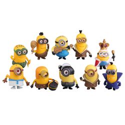 10 stk PVC for barn Mini søt figur leketøy bursdag gave Minions modeller kake dekor Ny