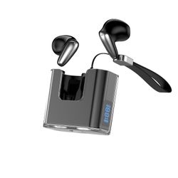 Mini Dual Ear trådløst Bluetooth-headset Svart