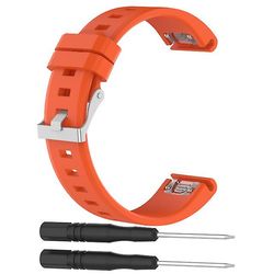 AIR Udskiftning Silikone rem til Garmin Fenix5 / Forerunner935 / Quatix5 / 5 Sapphire / Approach S60 - Orange