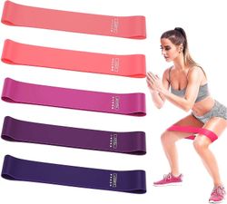 Fitness bands, sæt af modstand bands 5 stykke fitness bands modstand bands motion bands 5 modstandsniveauer gummibånd fitness lavet af naturlige