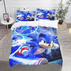Kerota Sonic vuodevaatteet setti - Anime Sonic vuodevaatteet setti - pussilakana, 3D-tulostus, teini-ikäisille, Sonic Cartoon Double200x200cm