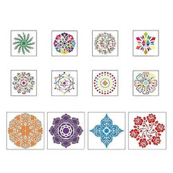 12 Pcs mandala maleri skabelon diy hule skabelon