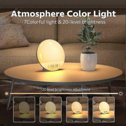 Auringonnousun herätyskello, herätysvalo auringonnousun / auringonlaskun simuloinnilla, makuuhuoneen digitaalinen herätyskello raskaille nukkujille...