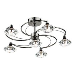 Dar Lighting Luther Semi Flush Loft Lys Lys Sort Krom Krystal, 6x G9