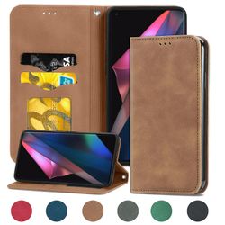 Gangxun Sag For Oppo Find X3 Pro Magnetisk Lukning Læder Tegnebog Cover Housse Etui Shockproof - Marron