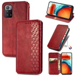 Kompatibel med Xiaomi Poco X3 Gt Flip Case Etui Vintage Wallet Flip Cover med magnetisk lukning Coque - Blå rød