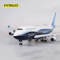 1/150 mittakaava 47CM lentokone B747 lentokone Lentokone Kansainvälinen lentoyhtiö Malli W kevyt ja pyörä painevalettu muovihartsitaso ilman valoa