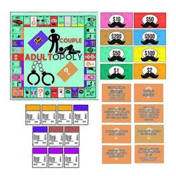 Adultopoly-lautapeli pariskunnille Adultopoly-deittipeli hauska interaktiivinen suhdekorttipeli keskustelukortit pariskunnille A