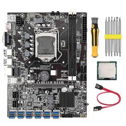 B75 Btc gruvedrift hovedkort med G530/g630 cpu + skrutrekker + SATA kabel 12 usb3.0 GPU spor Lga1155 DDR [gratis frakt]