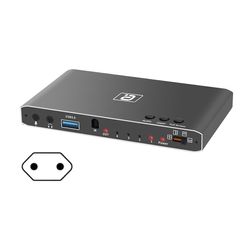 4 ud 1 ud Hdmicompatible2.0 Video Capture Card Audio Separator Switcher Box Jævn optagelse og bred kompatibilitet EU Plug