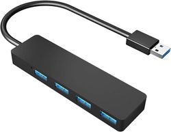 Shenshang Technology USB-hub, 4-porters USB 3.0-hub, ultratynn ekstra lett USB-adapter, datahub for USB-distributør for