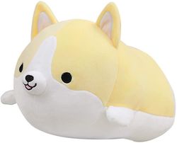 Linkrunning Plys pude ræv corgi plys legetøj nuttet legetøj kælen pude plys pude legetøj fødselsdagsgave sovedukke (30 cm, brun corgi) gul 50cm