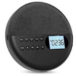 Ladattava CD-soitin Bluetooth-yhteydellä ja sisäänrakennetuilla kaiuttimilla, joissa on ASP LCD-näyttötekniikka Musta